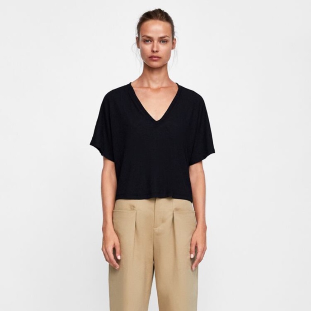 Zara Textured Cropped top